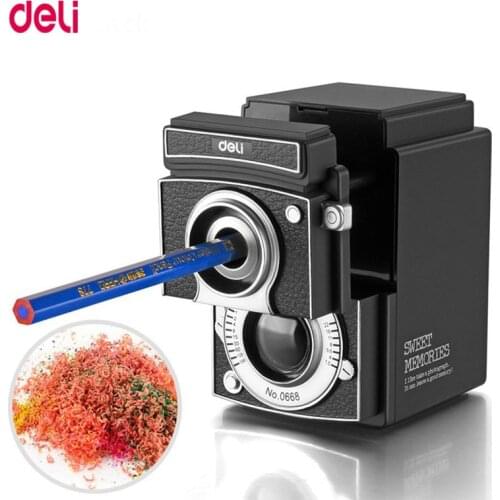Deli 0668 Rotary pencil sharpener pencil Office School sharpener knife smooth Adjustable sharpening school stationery supplies