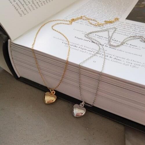 Design Korea Korean jewelry 925 sterling silver heart necklace design short chain gold necklace jewlery