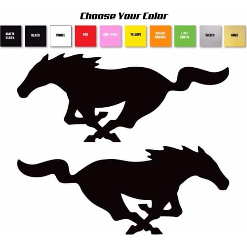 For 1Pair Ford Mustang Horse Right or Left /diecut Vinyl-Decal-Sticker /Pick Size & Color