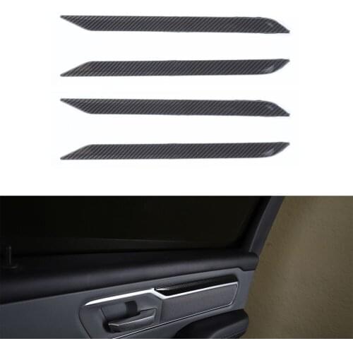 For Dodge Ram 2018 Up Car Door Inner Panel Decoration Strips ABS Trim Styling 4pcs