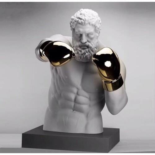 Home Decor Boxer Statue Ornaments Large Landing Nordic Modern Home Decoration Accessories Porch Bust FRP Decorative Sculpture