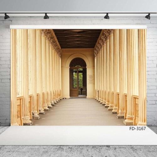 Photographic Backgrounds Vintage Corridor Arch Wooden Door Custom Backdrop for Children Portrait Wedding Photoshoot Photo Studio
