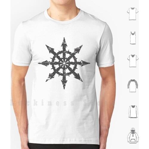 Ancient Chaos Symbol T Shirt DIY Cotton Big Size 6xl Chaos Destruction Apocalypse End Of The World Satan Beelzebub Lucifer Black