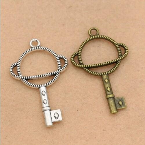 KJjewel Antique Bronze Plated Heart Lock Charm Pendant fit Bracelet Necklace Jewelry DIY Making Accessories 45x28mm