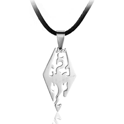 Hot Sale Game Dragon Pendant Necklace The Elder Scrolls V Skyrim Choker Movie Jewelry Necklace Accessories Collares Gift -30