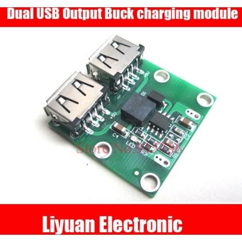 Dual USB Output Buck charging module / 9V / 12V / 24V to 5V 3A DC-DC car charger module / voltage charging module