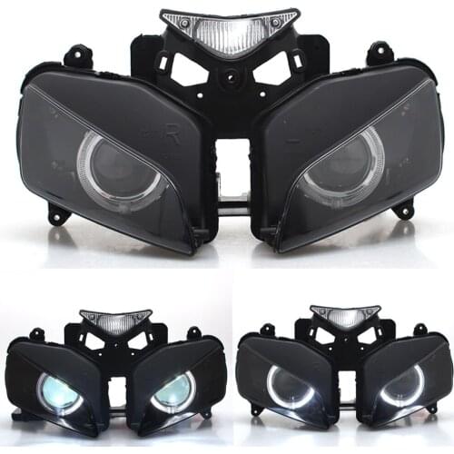 Motorcycle HID Projector Conversion Headlight Assembly High Low Beam LED White Angel Eyes DRL Headlamp For Honda CBR1000RR 04-07