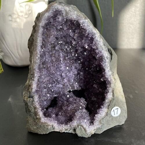 Natural Purple Amethyst Hole CathedralQuartz Crystal Cluster Specimen From Brazil
