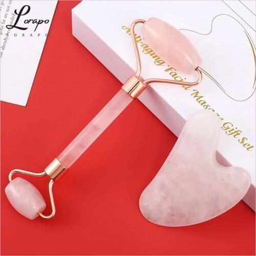 Face Massager Jade Roller Facial Massage Relaxation Weight Loss 100% Natural Rose Quartz Scraper Massager Beauty Skin Tools