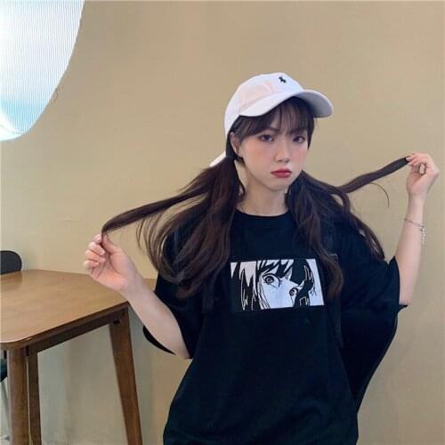 2020 New Summer Harajuku Style Cartoon Anime Print Short-sleeved T-shirt Casual O-Neck Women Tops