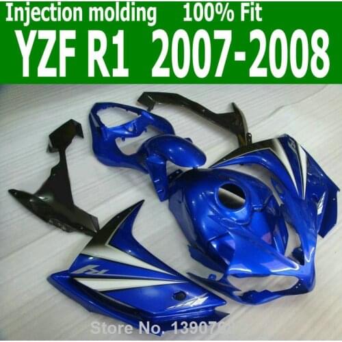 ABS Fairings body kitFor YAMAHA YZF R1 07 08 ( Metallic Blue ) 2007 / 2008 Injection molding fairing kit CQ07