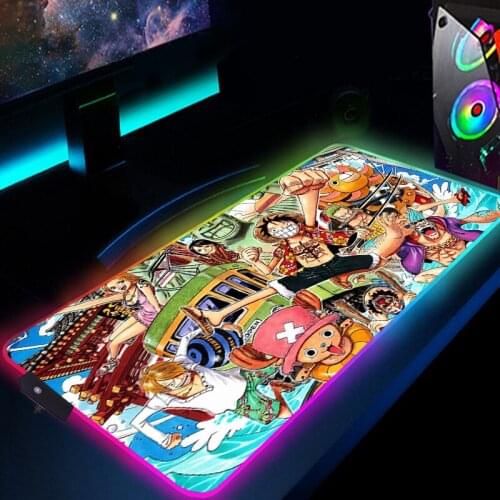 One Piece Anime Gaming Mouse Pad Computer Mousepad RGB Large Mouse Pad Gamer Mouse Carpet Big Mause Pad PC Desk Play Mat