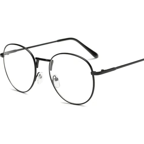 Fashion Clear Glasses Frame for Women Vintage Clear Frame Round Eye Glasses Female Metal Transparent Optical Glasses Frames