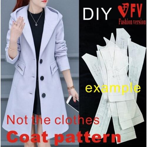 Cutting pattern womens hooded casual coat coat pattern 1:1 clothing design drawing BFY-177
