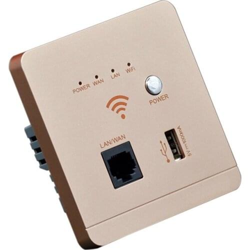 86X86MM Wall Panel Socket with 300M Wireless Router USB Port Power Switch Wall Smart Wireless Wifi Socket Panel Embedded