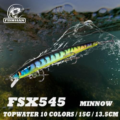 FISHSIAN Minnow Fishing Lure Weights 14.5g Long Throw Bait Fish Isca Artificial Fishing Lures Bass Lure Pesca Fish Bait Wobbler