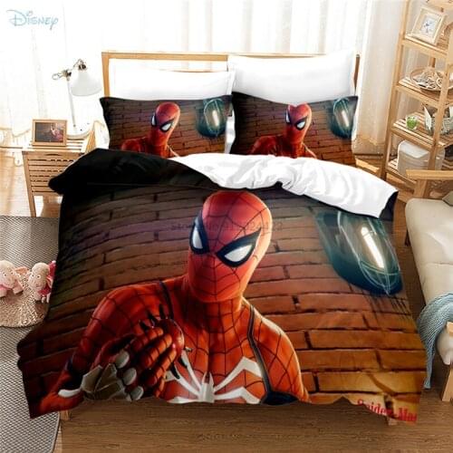 Cartoon Marvel Spider Man Character Pattern Bedding Set Print 3d Duvet Cover Set Pillowcase 2/3pcs Children Comforter Cover Sets