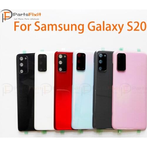 S20 Rear Housing Cover Battery Door with Camera Lens for Samsung Galaxy S20 Back Housing Glass with Adhesive and Camera Lens