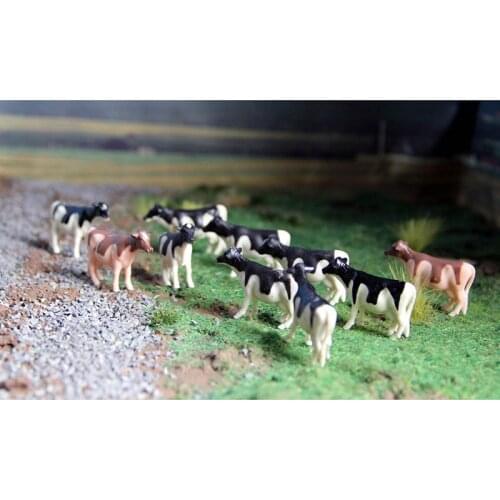 About 4cm 1/64 Resin Static Decoration Cute Little Cow Ten Sets Of Figure Doll Toy Scene Accessories