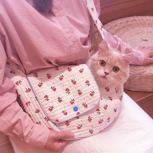 Pet Bag Small Dog Cat Going Out Portable Pet Backpack Shoulder Printed Crossbody Cat Bag Pet Supplies
