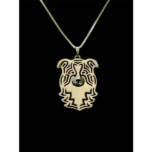Trendy cute Border Collie dog pendant women statement necklace men animal jewelry