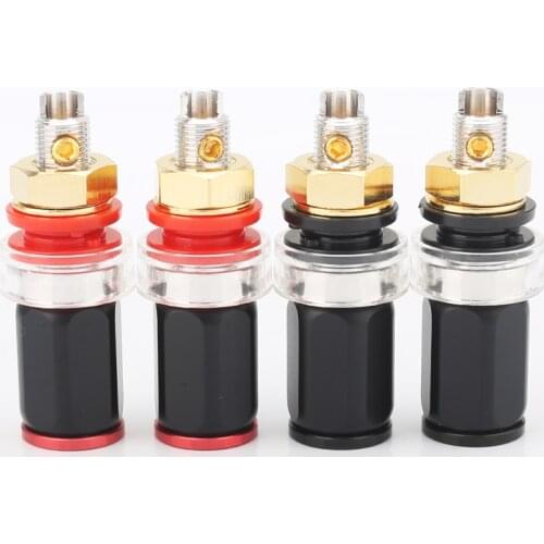 High end performance Rhodium Plated Binding Post 4pieces speaker terminal adapter