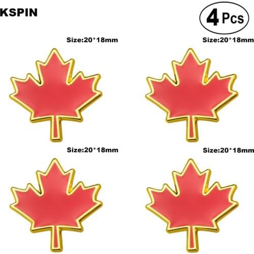 Maple Leafs Brooches Lapel Pin Flag badge Brooch Pins Badges 4pcs