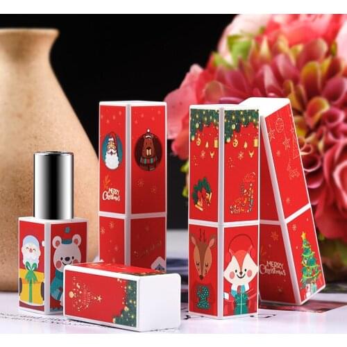 10~100pcs 12.1mm DIY handmade lipstick tube Hollow Square magnetic buckle lipstick tube 3D printing personalized Santa Claus