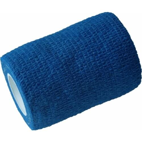 12 Pcs/Lot 7.5cm x 4.5m Self Adhesive Stretch Nonwoven Cohesive Bandage Strap Adherent Wrap Blue Strap Tape