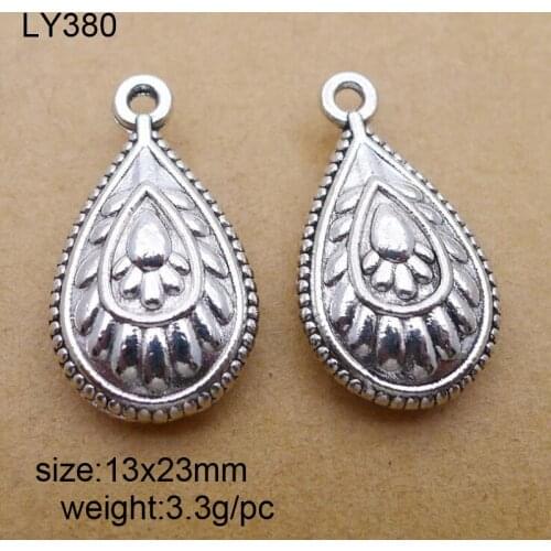 20pcs Antique Silver Alloy Drop Water Charms Pendants For Bracelet Necklace Jewelry Making DIY Handmand Craft 13x23mm