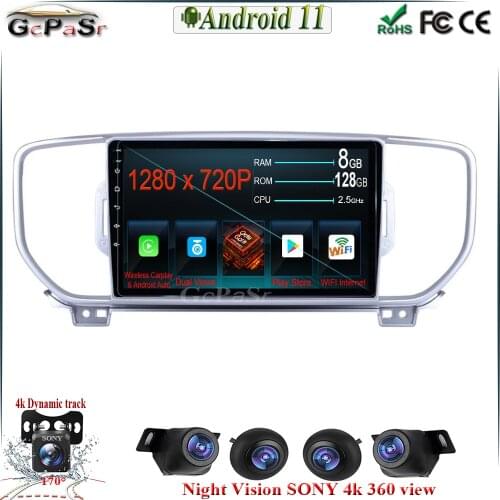Autoradio 6G+128G 9” Android 11 Car Stereo Radio Multimedia Player for KIA Sportage 4 2016 2017 2018 KX5 Audio BT WIFI