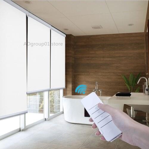 Cordless Free Stop Motorized Smart Automatic Blackout Roller Blinds Remote Control Wireless Rechargeable Window Shades Blind