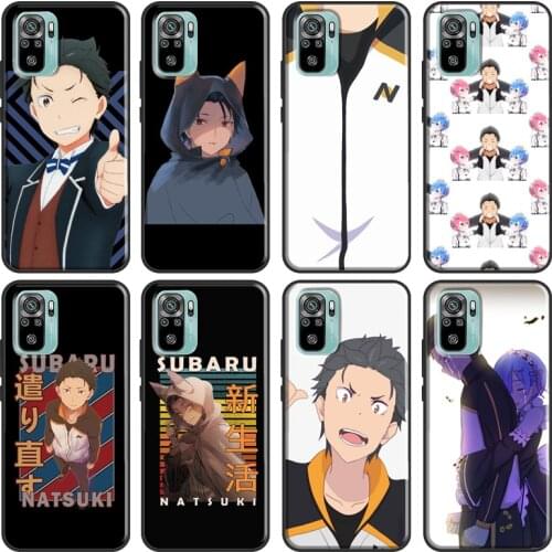 Natsuki Subaru Re Zero Case For Xiaomi Redmi Note 10 Pro 8 7 K40 8T 9S 9C 9A 8A 7A 9T Note 9 8 Pro Phone Cover