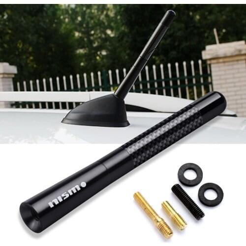 12cm Black Short Carbon Fiber nismo Logo Car Antenna fm antenna For Nissan Altima Juke Murano Pathfinder Rogue Car accessories