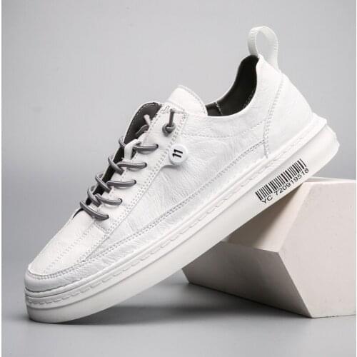 Mens Vulcanized Shoes Fashion Casual Sneakers Student White Breathable Casual Sports Shoes Men Flat Vulcanized Shoes