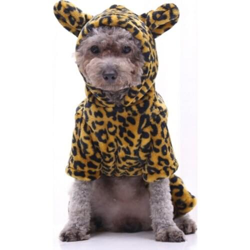 Halloween Leopard Costume Pet Hoodie Coat For Dogs and Cats Funny Hooded Jumpsuit Jacket Dog Outfits Pet Accessorise Supply