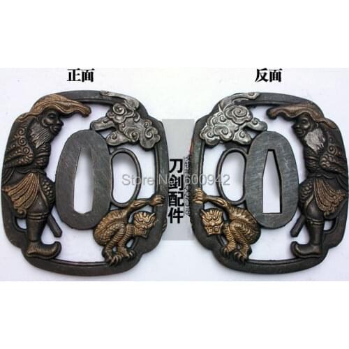 Forged Case oblong fitting Accessory Tsuba for WUSHU sword falchion Katana Broadsword kampilan