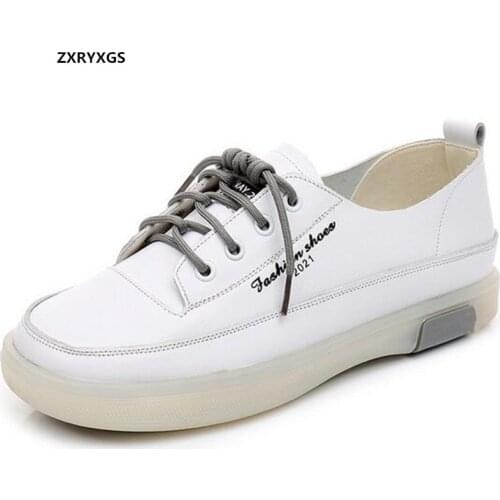 New Autumn Fashion Sneakers White Shoes Cross Straps cowhide Shoes Flat Wear-resistant Soft Comfort casual Trendy Shoes Big Size