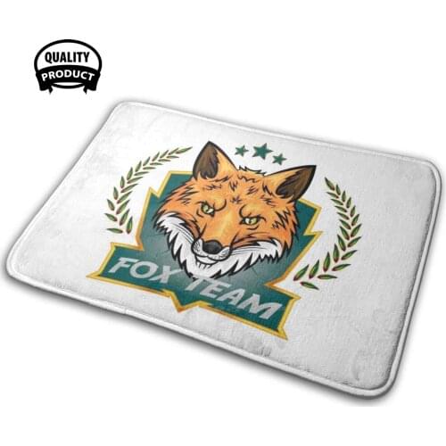 Fox 2 Team Logo Soft Interesting Room Goods Rug Carpet Fox Logo Team Esports Laurel Wreath Banner Shield Animal Huzro Wild