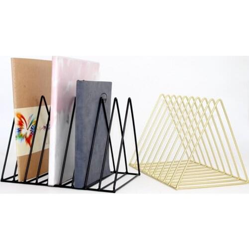 Metal Triangle Storage Rack Vinyl Record Display Stand CD Book Postcard Collection Shelf Album Picture Book Storage Rack