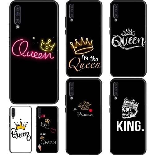 Cute King Queen Crown Case For Samsung A52 A72 A32 A12 A20e A21S A11 A31 A41 A51 A71 A02S A10 A40 A50 A70 Coque