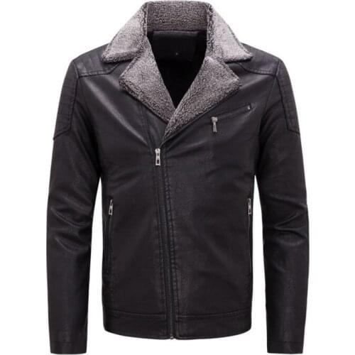 2017 Autumn Mens PU Leather Jacket Zippers Slim Motorcycle Faux leather Coats Winter Vintage fashion casual jackets men