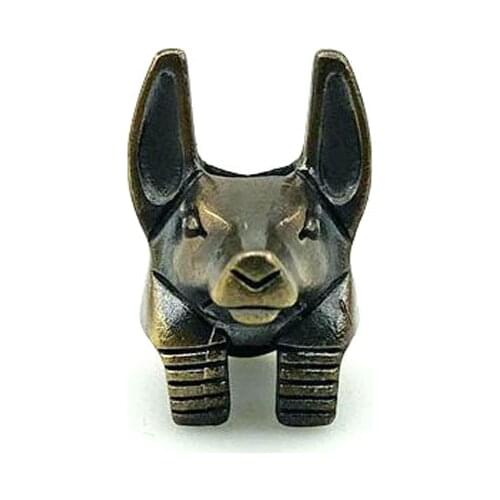 Outdoors DIY Tools EDC Brass Anubis Head Knife Beads Lanyard Pendants Key Rings Accessories