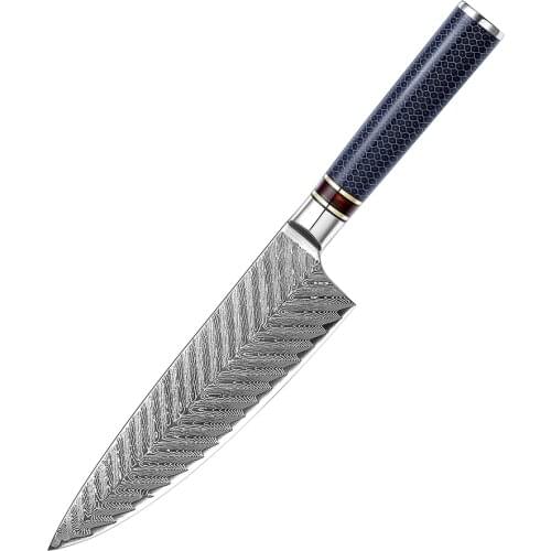 NANHAIONE Chef Gyutou 8.5 Inch 67 Layers VG 10 Forged High Carbon Damascus Steel Japanese Kitchen Cooking Knives