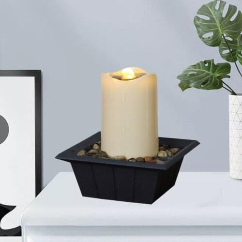 Flowing Water Fountain Desktop Waterfall Fountain Figurines Waterscape Home Decoration Ornaments Crafts Accessories