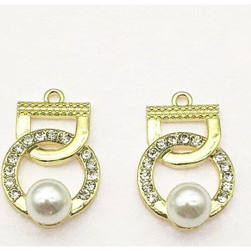 New Arrival!27x17mm 50pcs Rhinestone Imitation pearl Charm for Handmade Necklace Earring DIY Parts,Jewelry Findings & Components