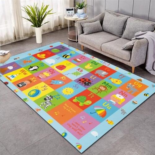 Educational floor mats kids 3D Print Carpet Hallway Doormat Anti-Slip Bathroom Carpets Kids Room Absorb Water Kitchen rug 002