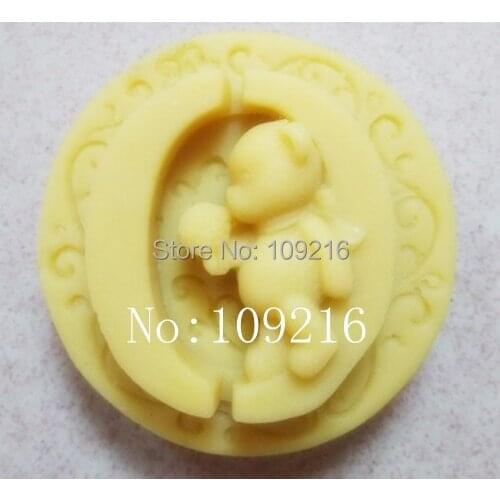 Wholesale!! 1pcs New Style Bear&O(zx1111) Silicone Handmade Soap Mold Crafts DIY Mold Soap Moulds