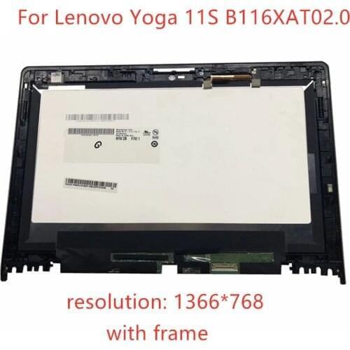 Original11.6" inch LED Lcd Display replace B116XAT02.0 1366*768 For Lenovo Yoga 11S Touch Screen Digitizer Assembly with Bezel
