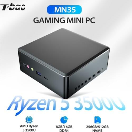 Original T-bao MN35 Gaming MINI PC AMD Ryzen 5 3550H 16GB DDR4 512GB NVME SSD MINI PC Windows 10 for Gamer Computer TV BOX